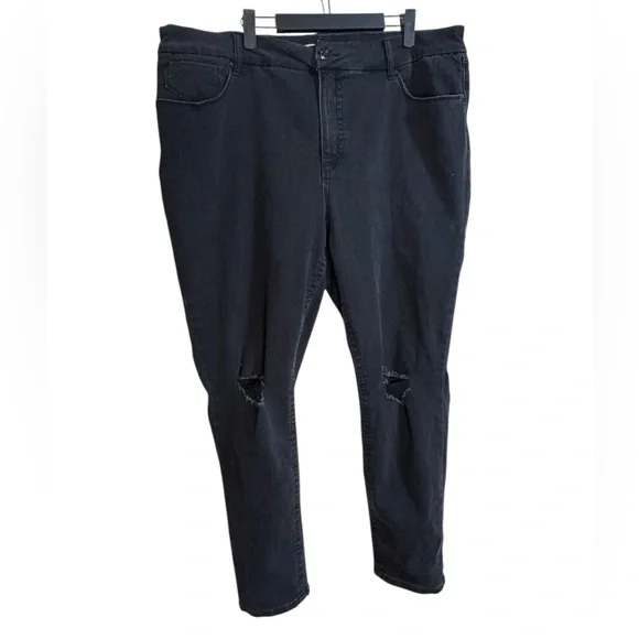Seven7 Black Denim Jeans with Knee Holes - Picture 1 of 4